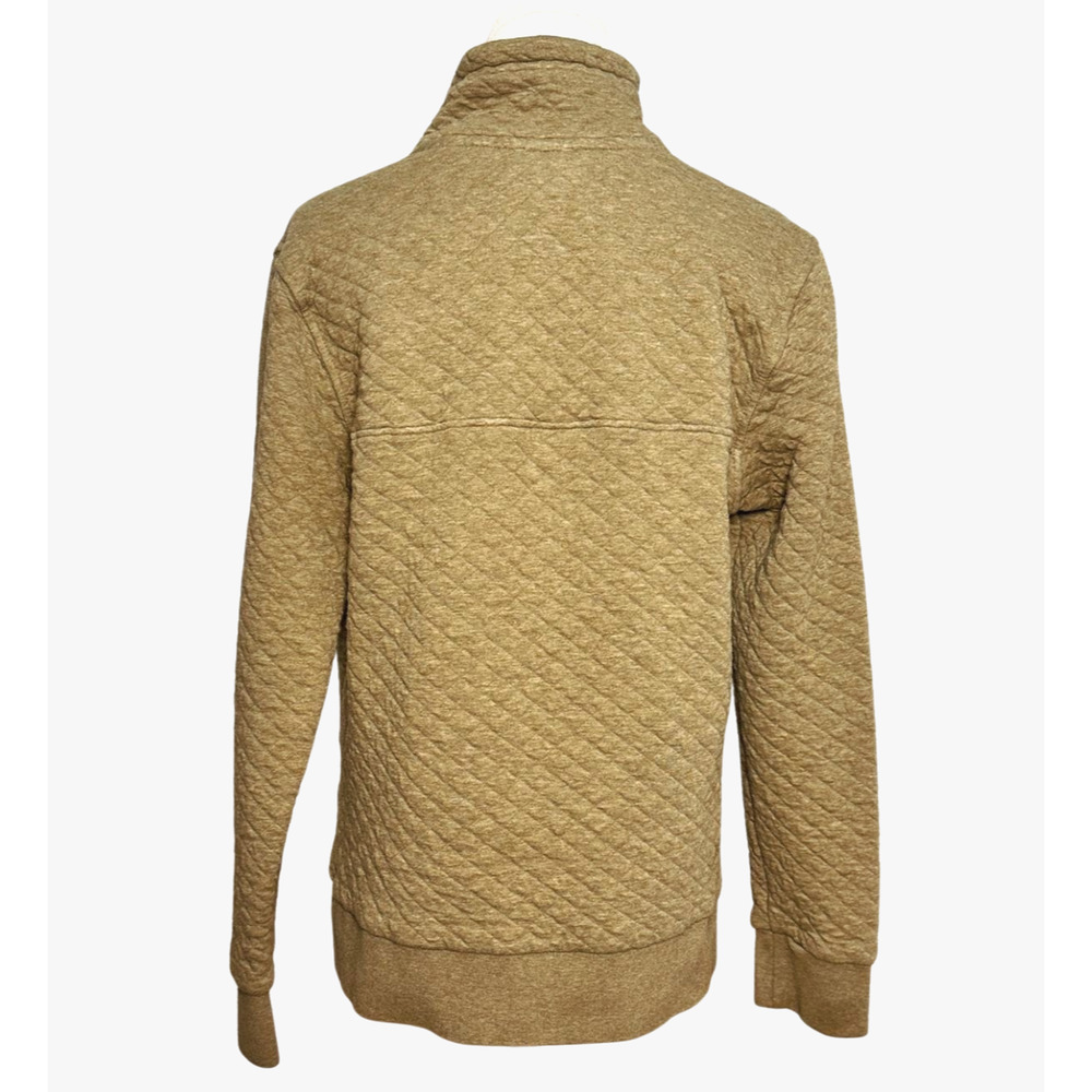 Patagonia Organic Cotton Quilt Snap T Green Cream Snap Collar Pullover Medium - Picture 5 of 9